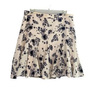 CLUB MONACO- Blush and Black Floral Fit and Flare Skirt 12